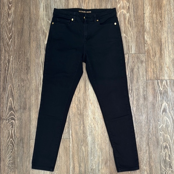 Michael Kors Women's Size 8 Izzy High Waisted Skinny Black Jeans - Picture 1 of 13